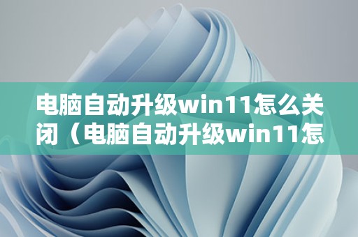 电脑自动升级win11怎么关闭（电脑自动升级win11怎么关闭不了）