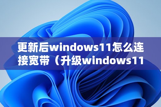 更新后windows11怎么连接宽带（升级windows11后连不上网）